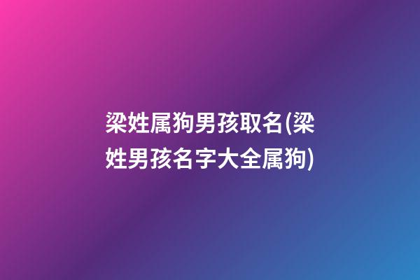 梁姓属狗男孩取名(梁姓男孩名字大全属狗)