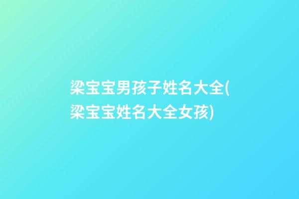 梁宝宝男孩子姓名大全(梁宝宝姓名大全女孩)