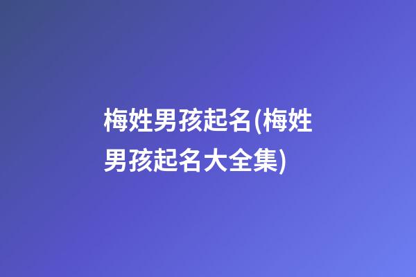 梅姓男孩起名(梅姓男孩起名大全集)