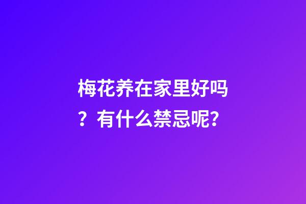 梅花养在家里好吗？有什么禁忌呢？