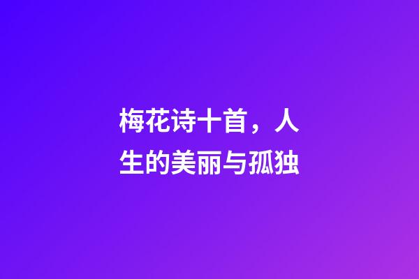 梅花诗十首，人生的美丽与孤独-第1张-观点-玄机派