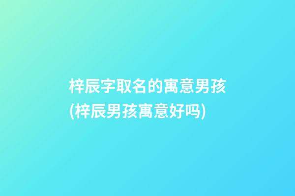 梓辰字取名的寓意男孩(梓辰男孩寓意好吗)