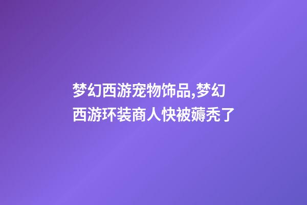 梦幻西游宠物饰品,梦幻西游环装商人快被薅秃了-第1张-观点-玄机派