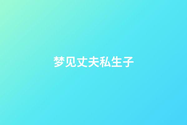 梦见丈夫私生子