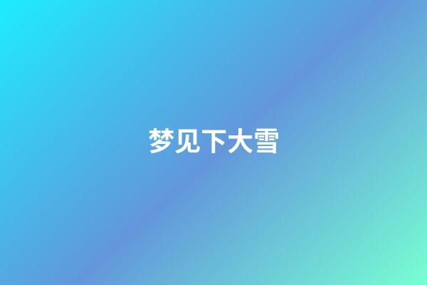 梦见下大雪