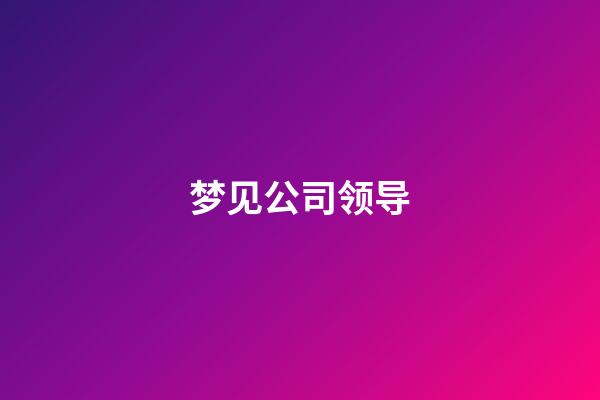 梦见公司领导