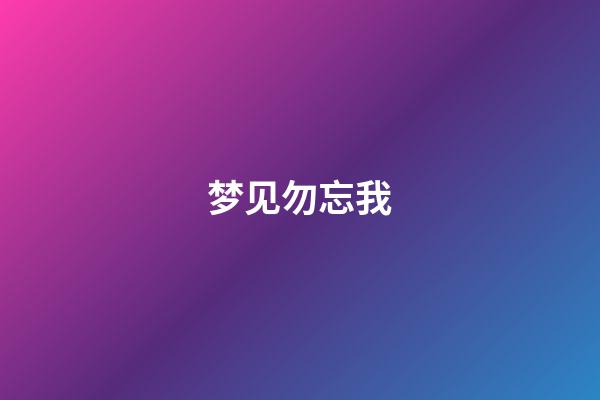 梦见勿忘我