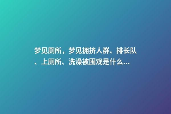 梦见厕所，梦见拥挤人群、排长队、上厕所、洗澡被围观是什么意思-第1张-观点-玄机派