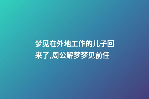 梦见在外地工作的儿子回来了,周公解梦梦见前任-第1张-观点-玄机派