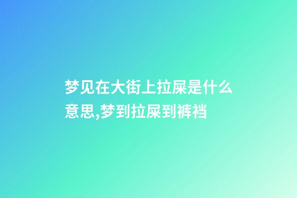梦见在大街上拉屎是什么意思,梦到拉屎到裤裆-第1张-观点-玄机派