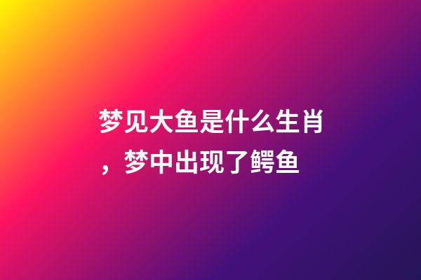 梦见大鱼是什么生肖，梦中出现了鳄鱼-第1张-观点-玄机派
