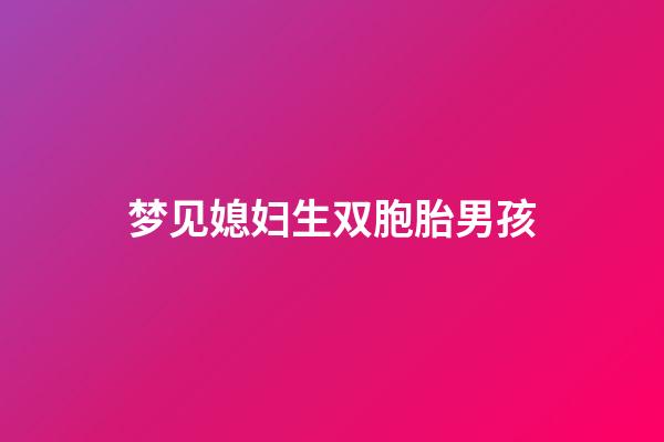 梦见媳妇生双胞胎男孩