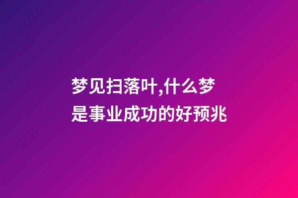 梦见扫落叶,什么梦是事业成功的好预兆-第1张-观点-玄机派