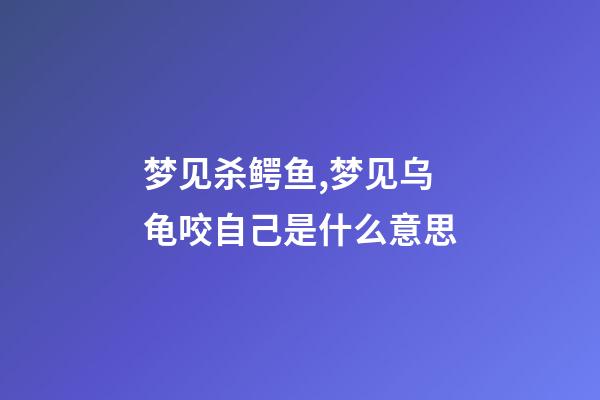 梦见杀鳄鱼,梦见乌龟咬自己是什么意思-第1张-观点-玄机派