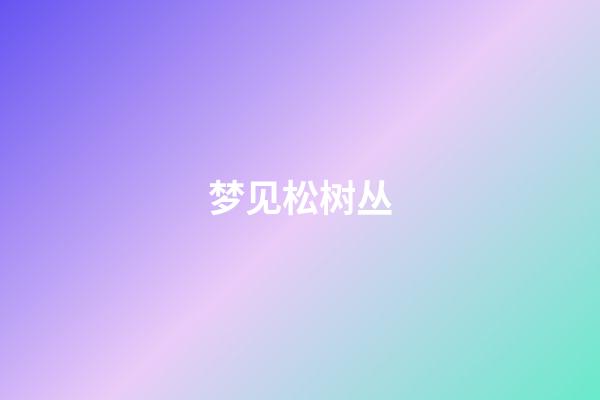梦见松树丛