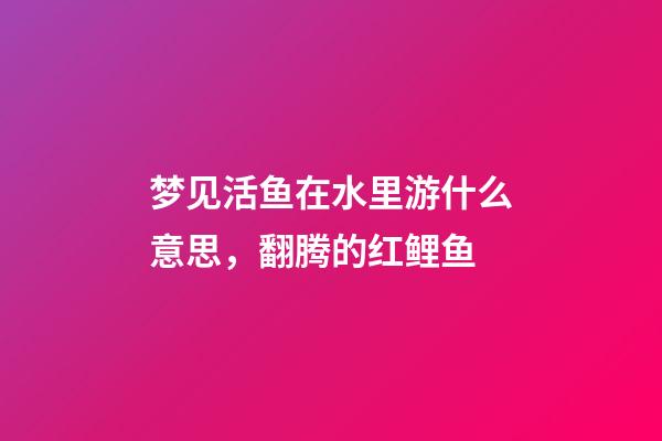 梦见活鱼在水里游什么意思，翻腾的红鲤鱼-第1张-观点-玄机派