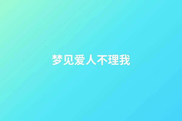 梦见爱人不理我