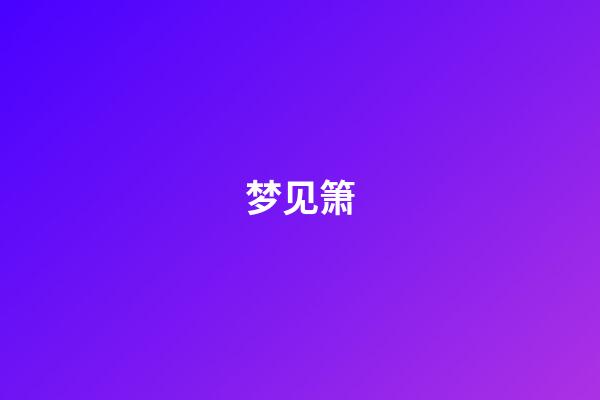 梦见箫
