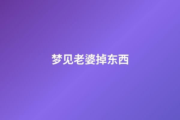 梦见老婆掉东西