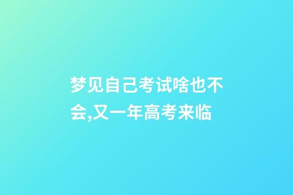 梦见自己考试啥也不会,又一年高考来临-第1张-观点-玄机派