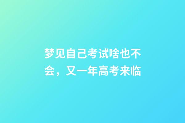 梦见自己考试啥也不会，又一年高考来临-第1张-观点-玄机派