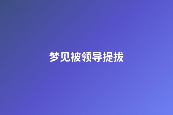 梦见被领导提拔