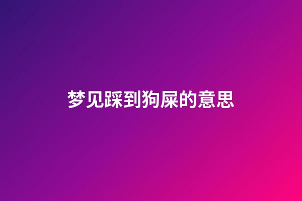 梦见踩到狗屎的意思
