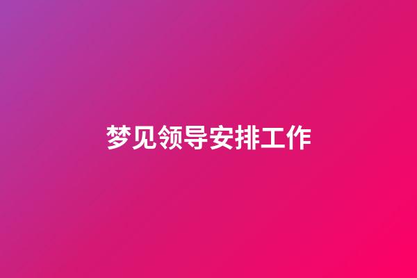 梦见领导安排工作