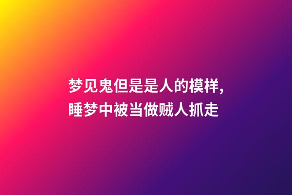 梦见鬼但是是人的模样,睡梦中被当做贼人抓走-第1张-观点-玄机派