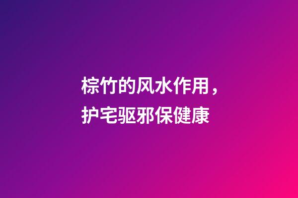 棕竹的风水作用，护宅驱邪保健康
