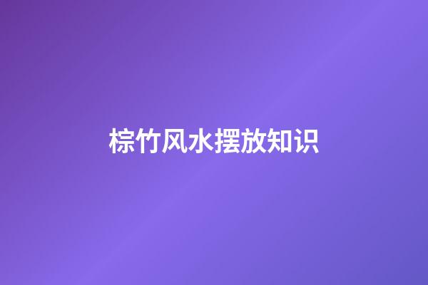 棕竹风水摆放知识