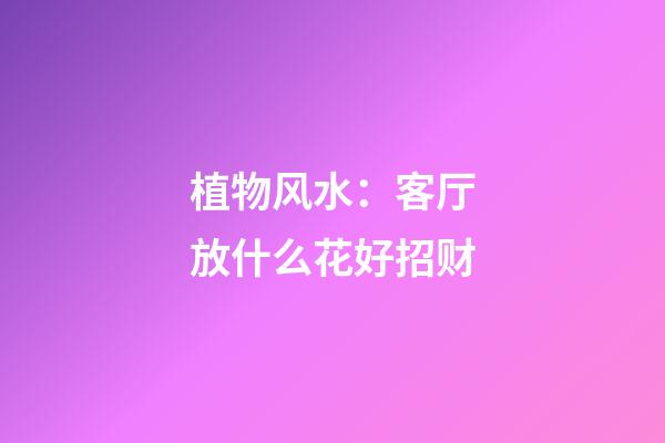 植物风水：客厅放什么花好招财