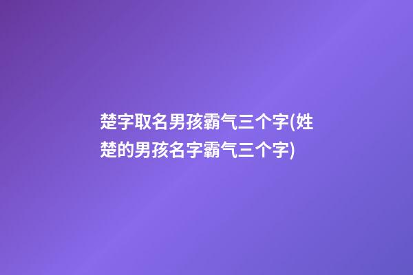 楚字取名男孩霸气三个字(姓楚的男孩名字霸气三个字)