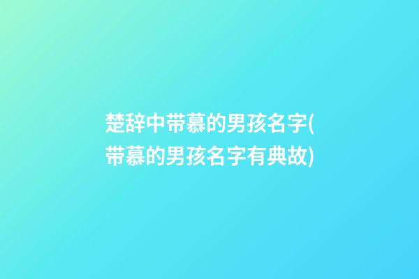 楚辞中带慕的男孩名字(带慕的男孩名字有典故)