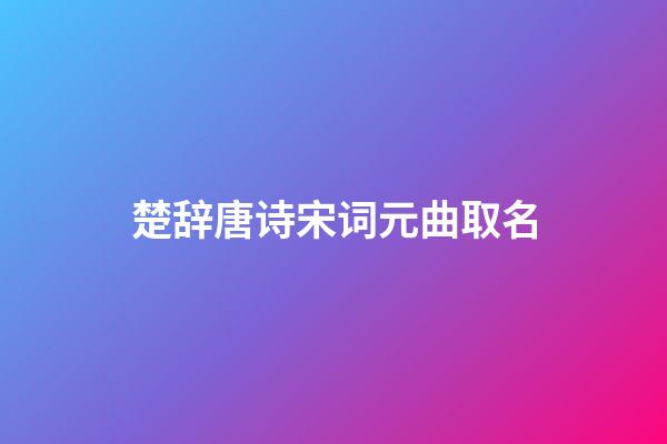 楚辞唐诗宋词元曲取名