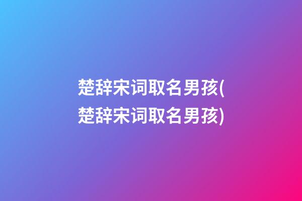 楚辞宋词取名男孩(楚辞宋词取名男孩)