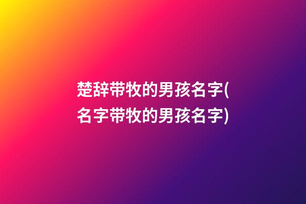 楚辞带牧的男孩名字(名字带牧的男孩名字)