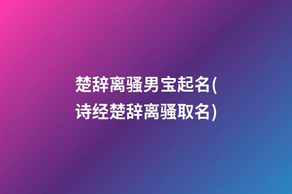 楚辞离骚男宝起名(诗经楚辞离骚取名)