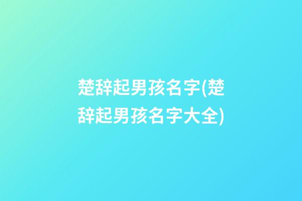 楚辞起男孩名字(楚辞起男孩名字大全)