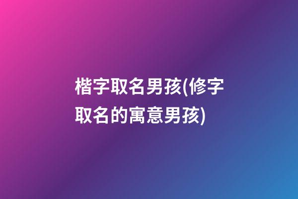 楷字取名男孩(修字取名的寓意男孩)