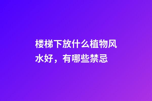 楼梯下放什么植物风水好，有哪些禁忌
