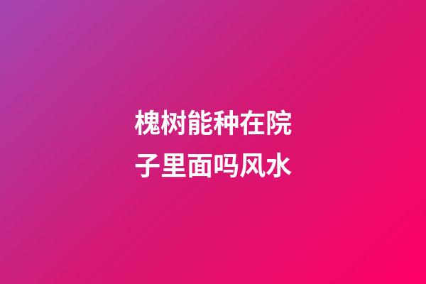 槐树能种在院子里面吗风水