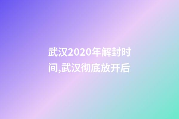 武汉2020年解封时间,武汉彻底放开后-第1张-观点-玄机派