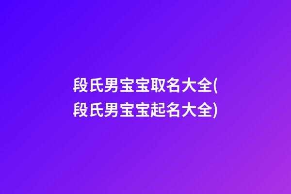 段氏男宝宝取名大全(段氏男宝宝起名大全)