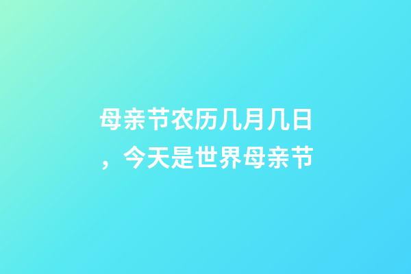 母亲节农历几月几日，今天是世界母亲节-第1张-观点-玄机派