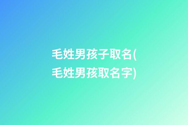 毛姓男孩子取名(毛姓男孩取名字)
