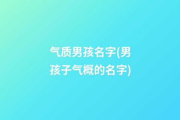 气质男孩名字(男孩子气概的名字)