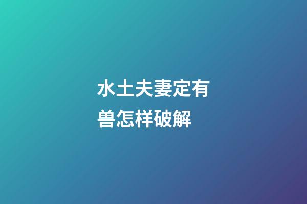 水土夫妻定有兽怎样破解