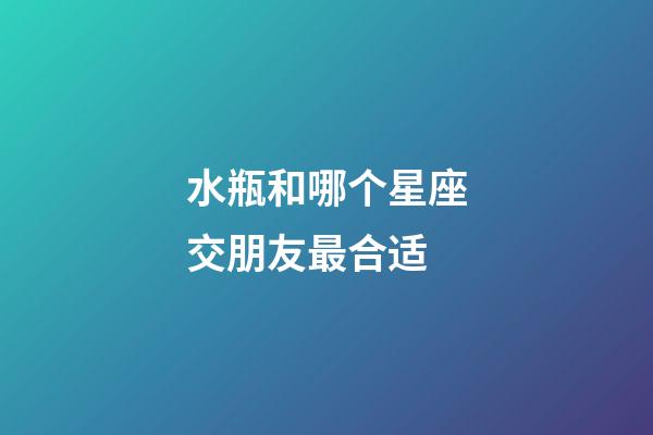 水瓶和哪个星座交朋友最合适-第1张-星座运势-玄机派