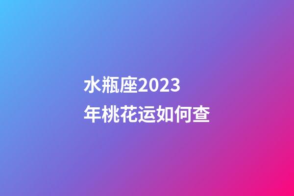 水瓶座2023年桃花运如何查-第1张-星座运势-玄机派